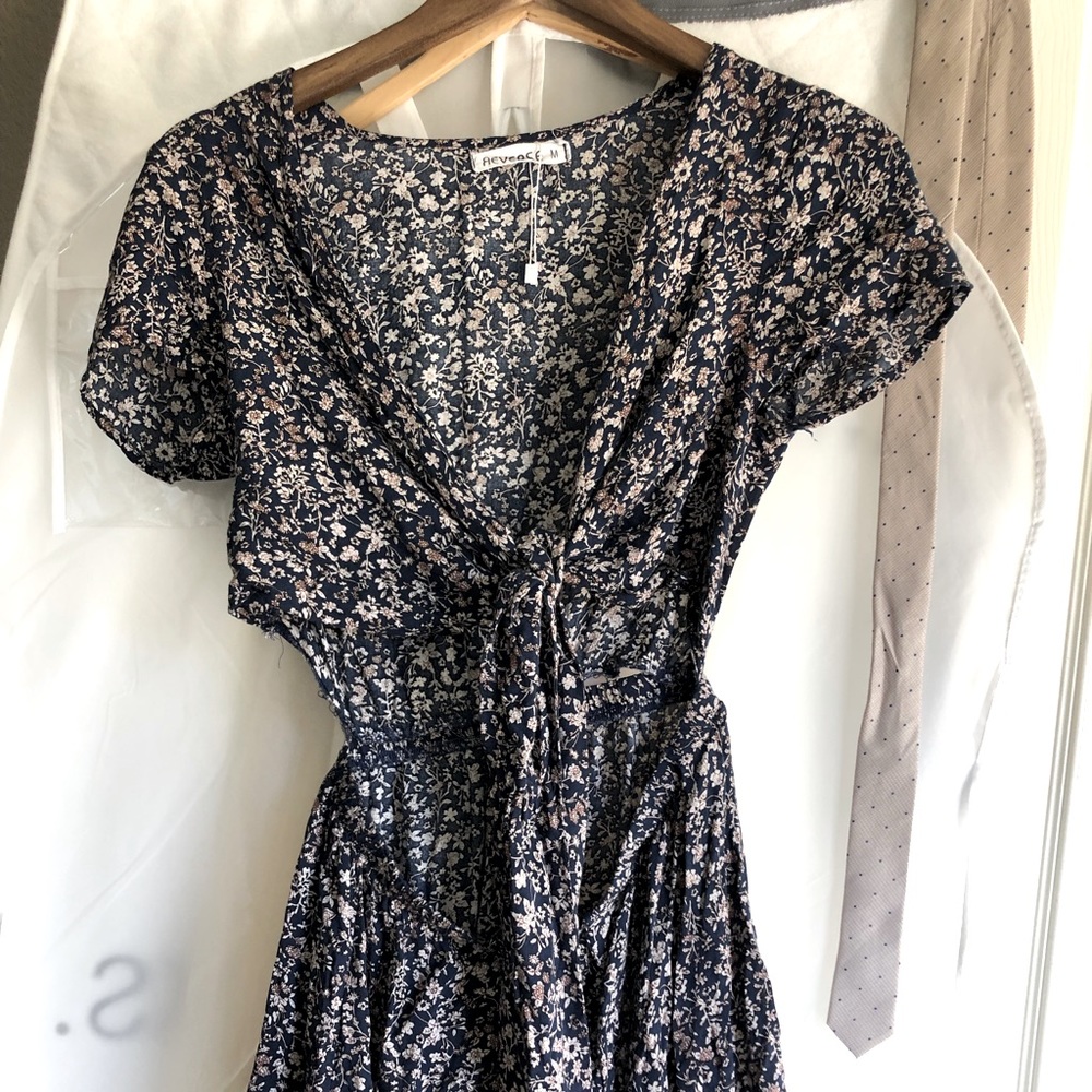 Floral Front Tie Romper-Size M